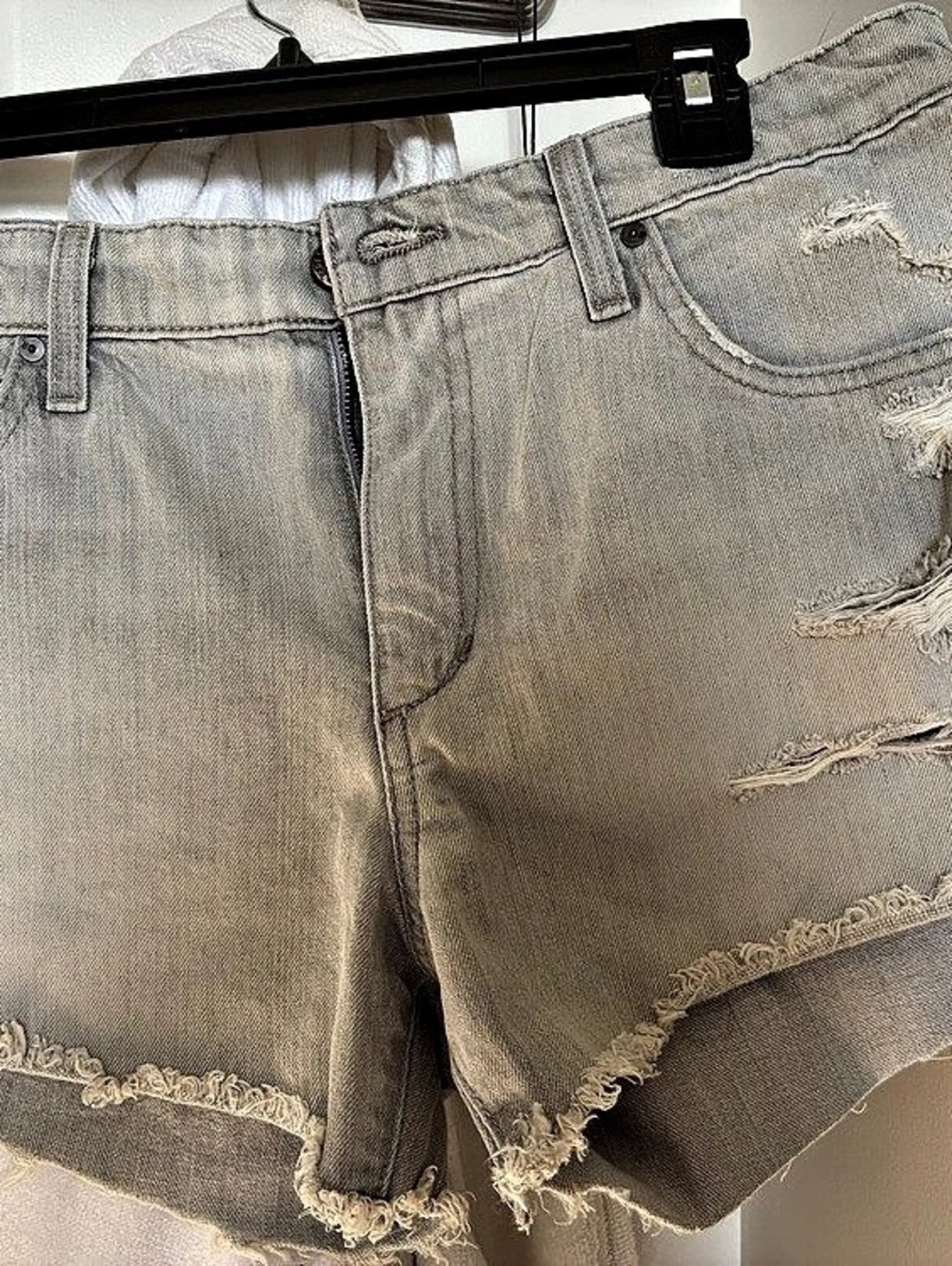 Vintage Reserve 1971 Women's Distressed Denim Jean Shorts in Gray